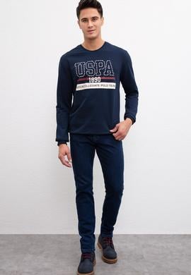 Erkek Lacivert Bisiklet Yaka Sweatshirt - 50208668009