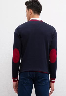 Erkek Lacivert V-Yaka Triko Kazak - 50205662014