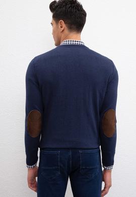 Erkek Lacivert V Yaka Basic Triko Kazak - 50207651007