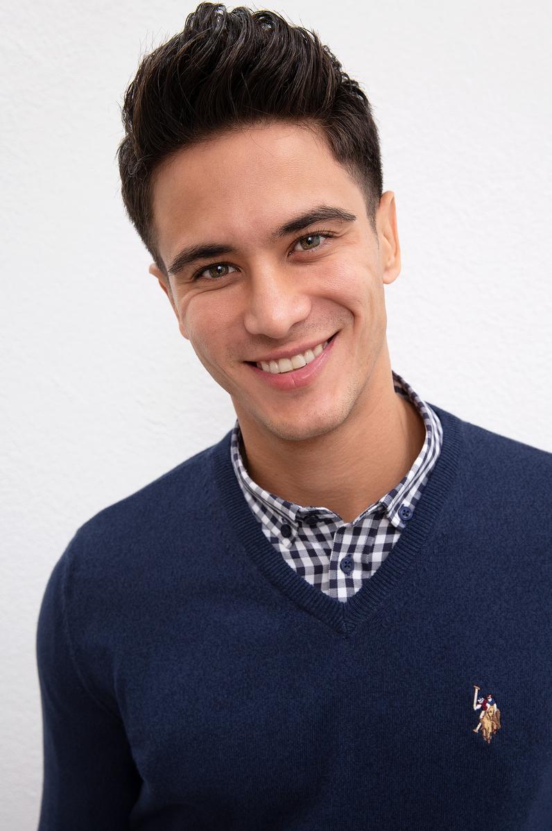 Erkek Lacivert V Yaka Basic Triko Kazak