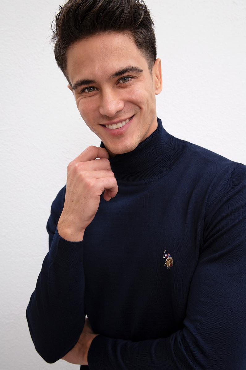 Erkek Lacivert Basic Kazak