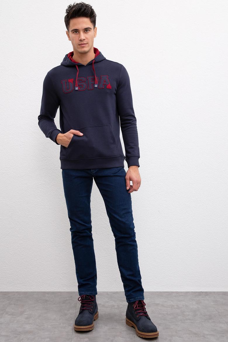 Erkek Lacivert Kapüşonlu Sweatshirt Basic - 50207318039