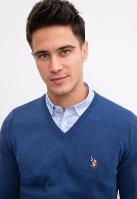 Erkek İndigo Triko Kazak Basic - 50207651066