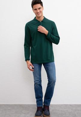 Erkek Koyu Yeşil Basic Sweatshirt - 50209199056