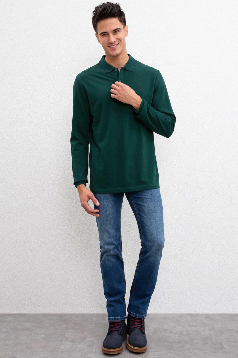 Erkek Koyu Yeşil Basic Sweatshirt - 50209199056