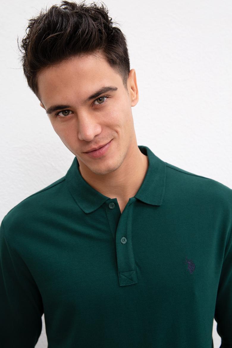 Erkek Koyu Yeşil Basic Sweatshirt