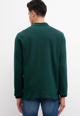 Erkek Koyu Yeşil Basic Sweatshirt - 50209199056