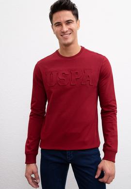 Erkek Bordo Bisiklet Yaka Sweatshirt Basic - 50207326046