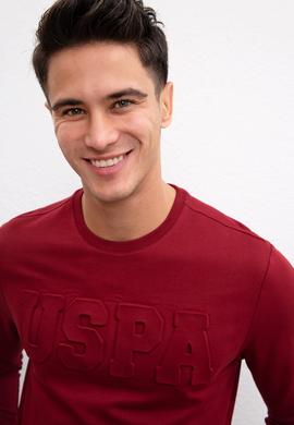 Erkek Bordo Bisiklet Yaka Sweatshirt Basic - 50207326046