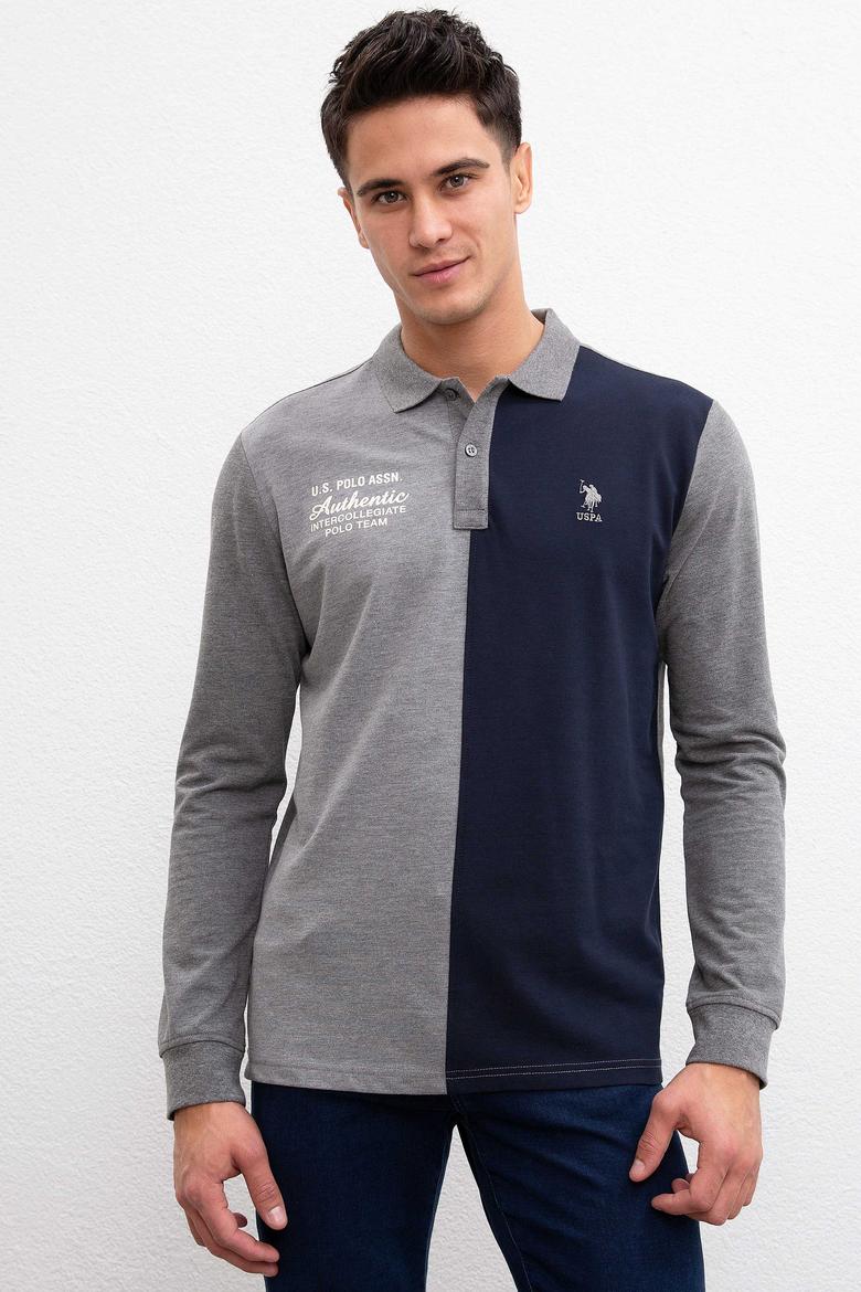 Erkek Antrasit Melanj Polo Yaka Sweatshirt