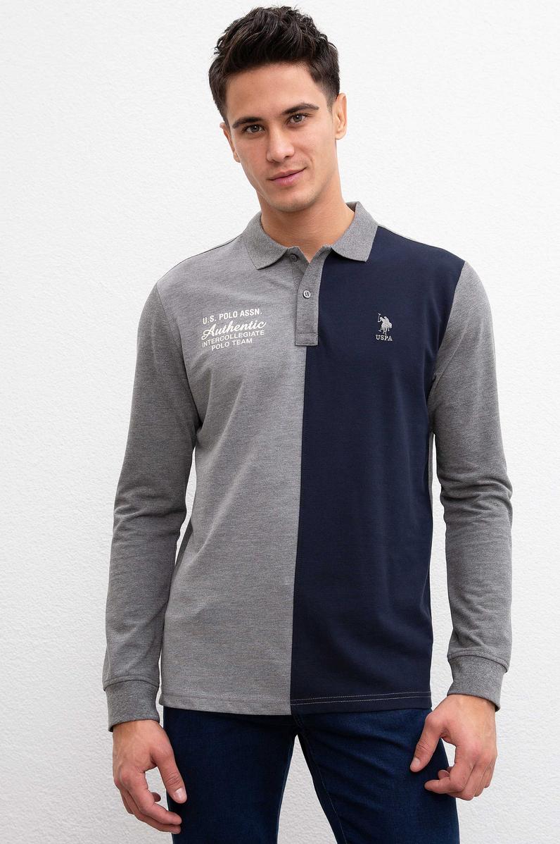 Erkek Antrasit Melanj Polo Yaka Sweatshirt