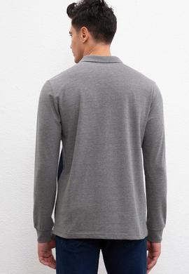 Erkek Antrasit Melanj Polo Yaka Sweatshirt - 50208661038