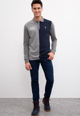 Erkek Antrasit Melanj Polo Yaka Sweatshirt - 50208661038