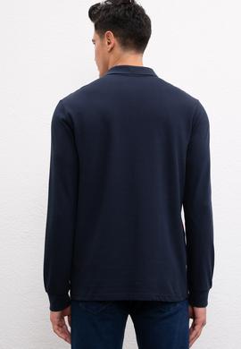 Erkek Bordo Polo Yaka Sweatshirt - 50208661046