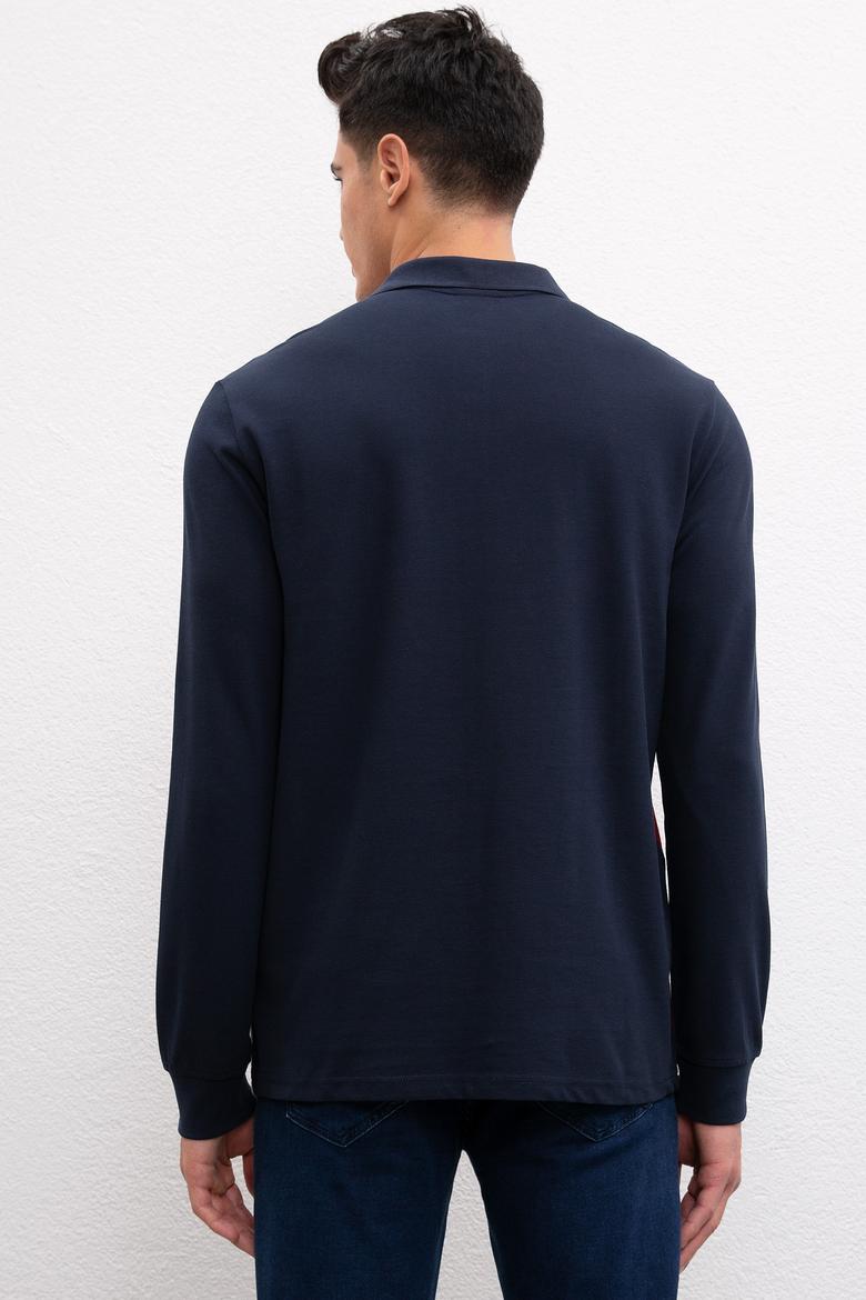 Erkek Bordo Polo Yaka Sweatshirt - 50208661046