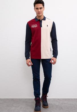 Erkek Bordo Polo Yaka Sweatshirt - 50208661046