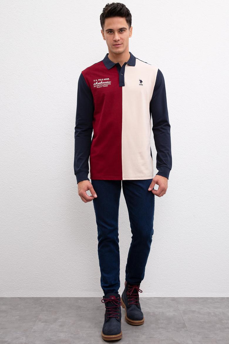 Erkek Bordo Polo Yaka Sweatshirt - 50208661046