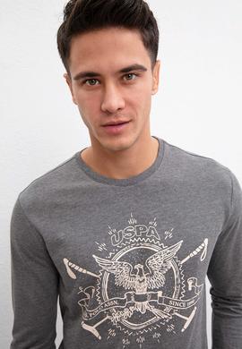 Erkek Antrasit Melanj Bisiklet Yaka Sweatshirt - 50208646033