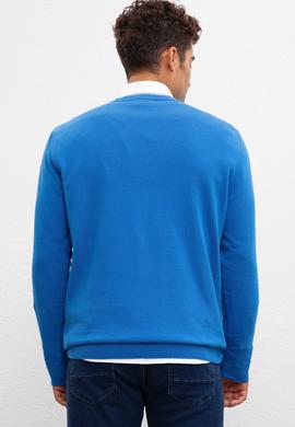 Erkek Kobalt V-Yaka Triko Kazak Basic - 50211249080