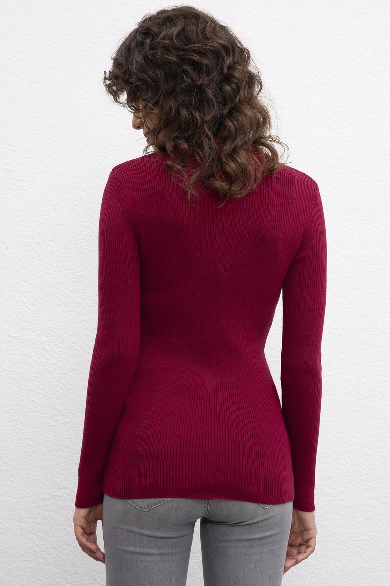 Kadın Bordo Kazak - 50213203015