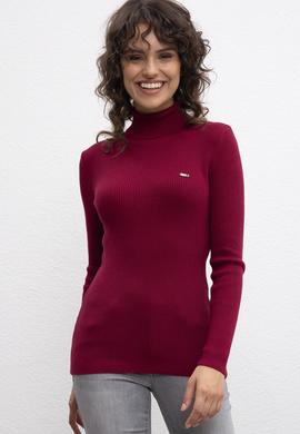 Kadın Bordo Kazak - 50213203015