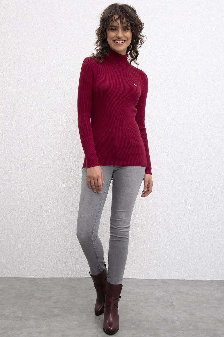 Kadın Bordo Kazak - 50213203015