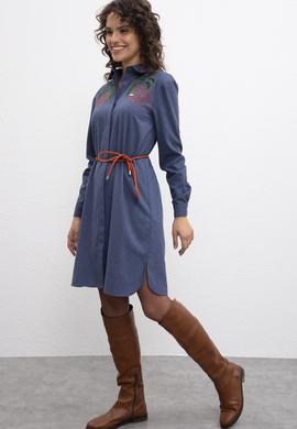 Kadın Lacivert Dokuma Elbise - 50209461005