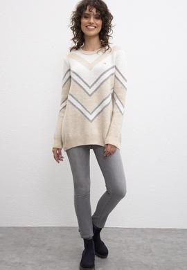 Kadın Beyaz Triko Kazak - 50206859010