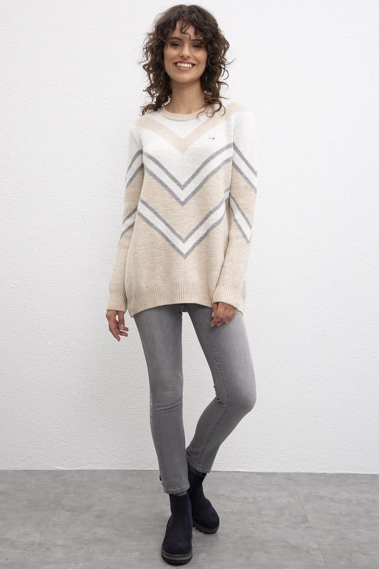 Kadın Beyaz Triko Kazak - 50206859010