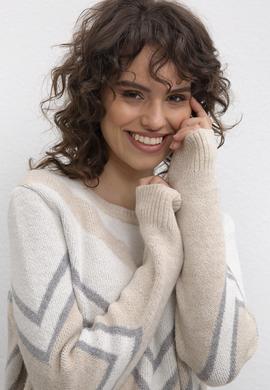 Kadın Beyaz Triko Kazak - 50206859010