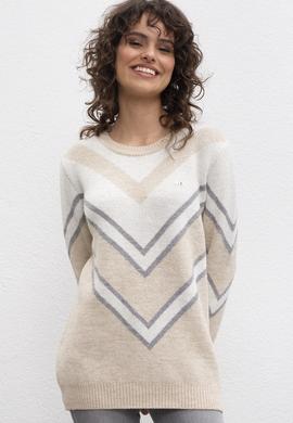 Kadın Beyaz Triko Kazak - 50206859010