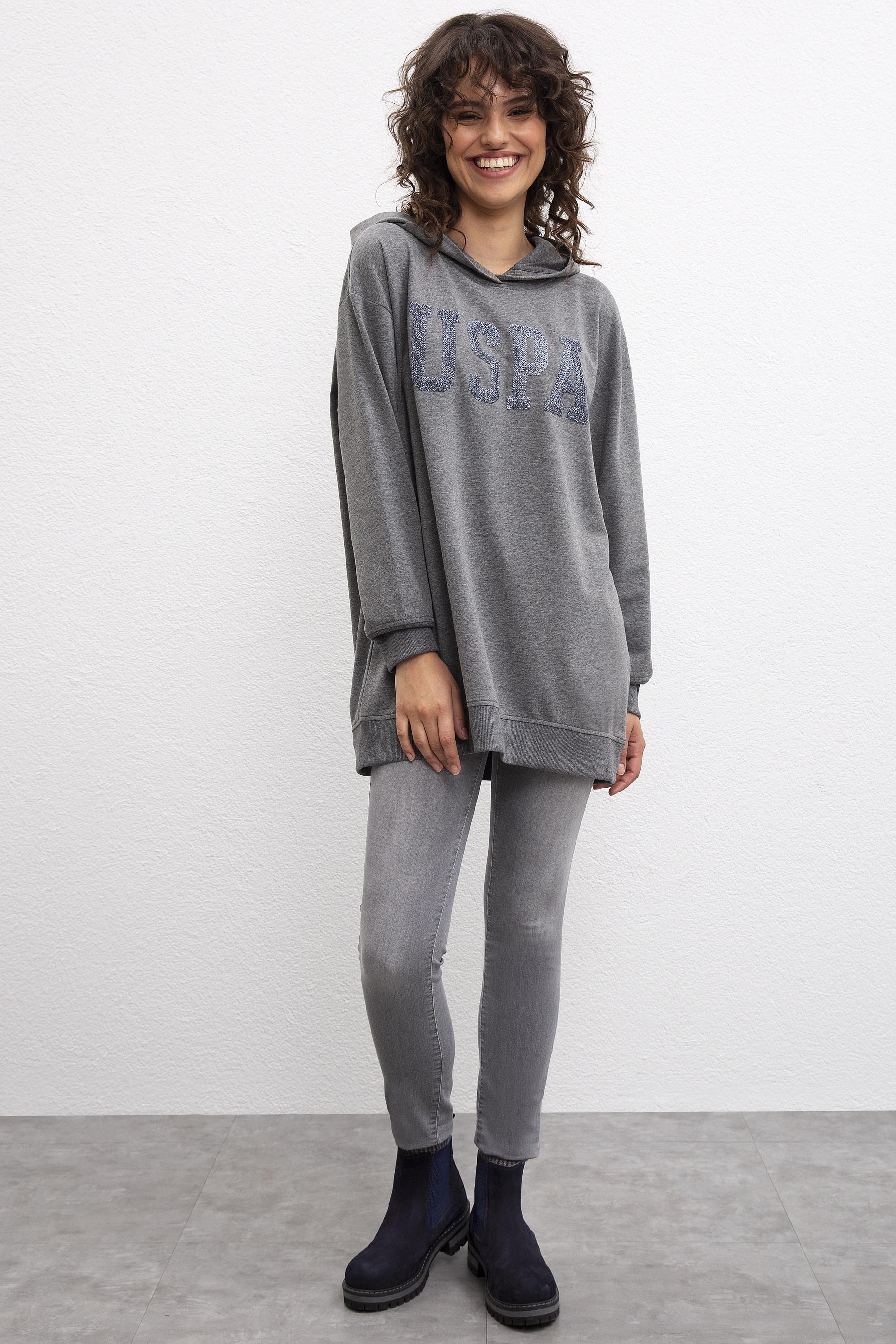 Kadın Gri Sweatshirt - Image 4