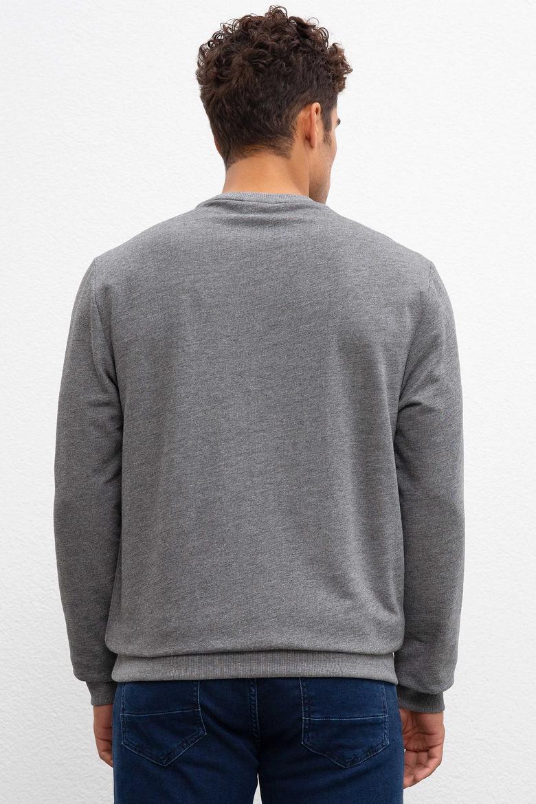 Erkek Antrasit Melanj Basic Sweatshirt - 50207326059