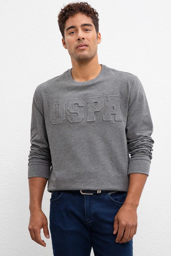 Erkek Antrasit Melanj Basic Sweatshirt