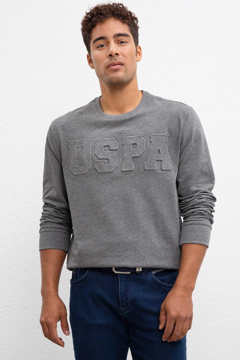 Erkek Antrasit Melanj Basic Sweatshirt