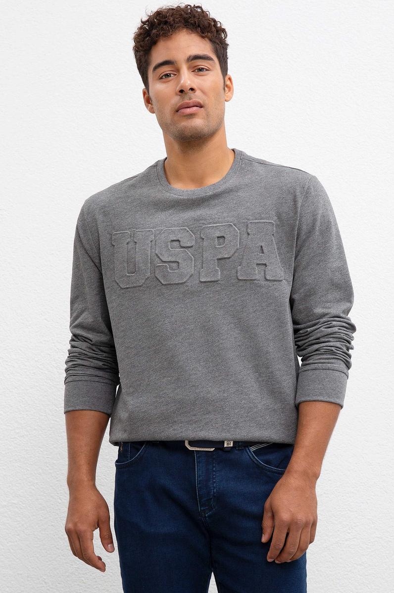 Erkek Antrasit Melanj Basic Sweatshirt