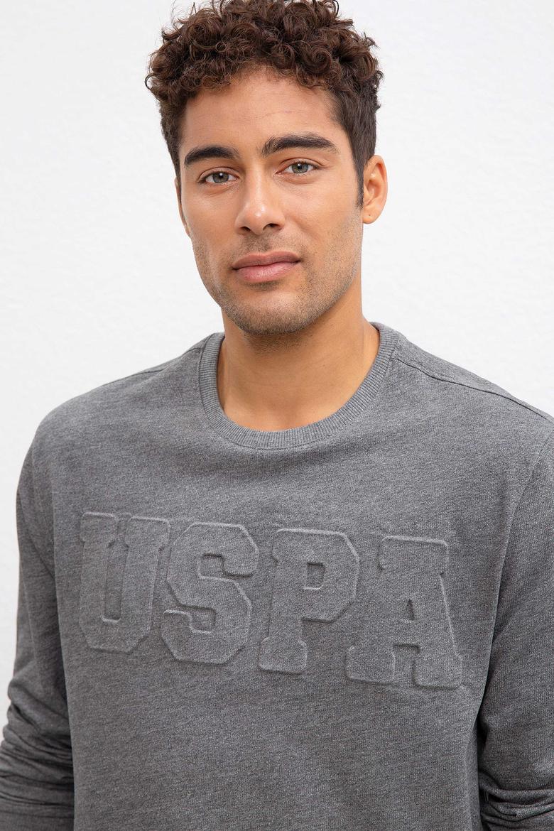 Erkek Antrasit Melanj Basic Sweatshirt - 50207326059