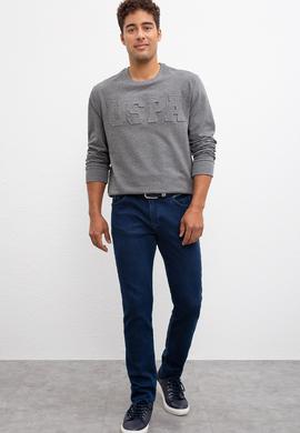 Erkek Antrasit Melanj Basic Sweatshirt - 50207326059