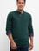 Erkek Koyu Yeşil V-Yaka Triko Kazak Basic