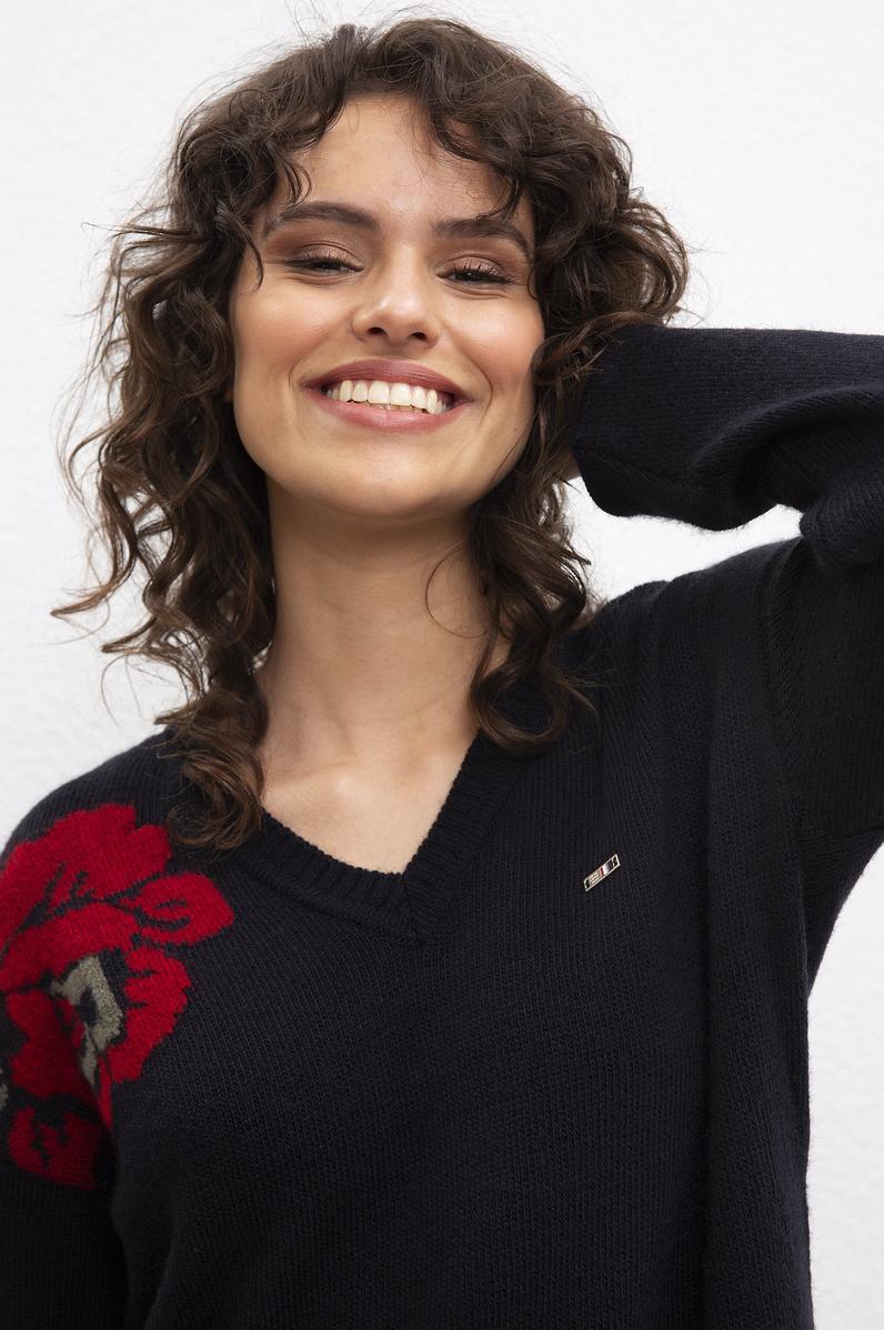 Kadın Lacivert Triko Kazak