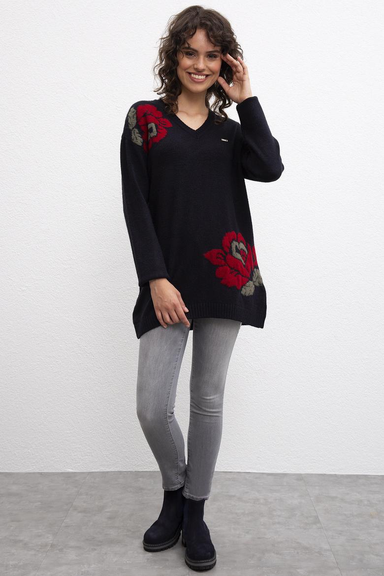 Kadın Lacivert Triko Kazak - 50209468007