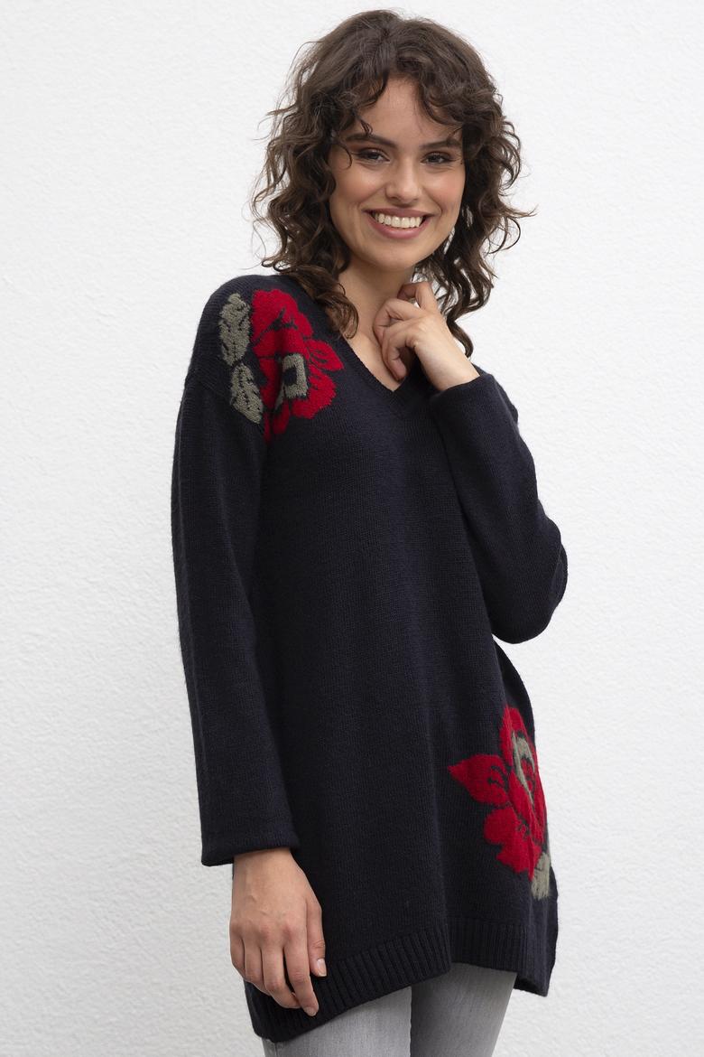 Kadın Lacivert Triko Kazak - 50209468007