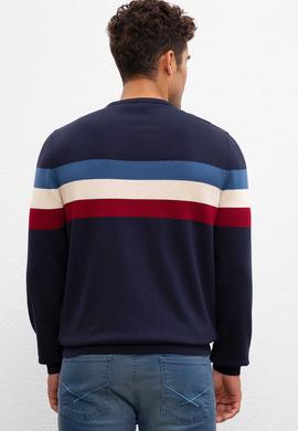 Erkek Lacivert Bisiklet Yaka Triko Kazak - 50212017009