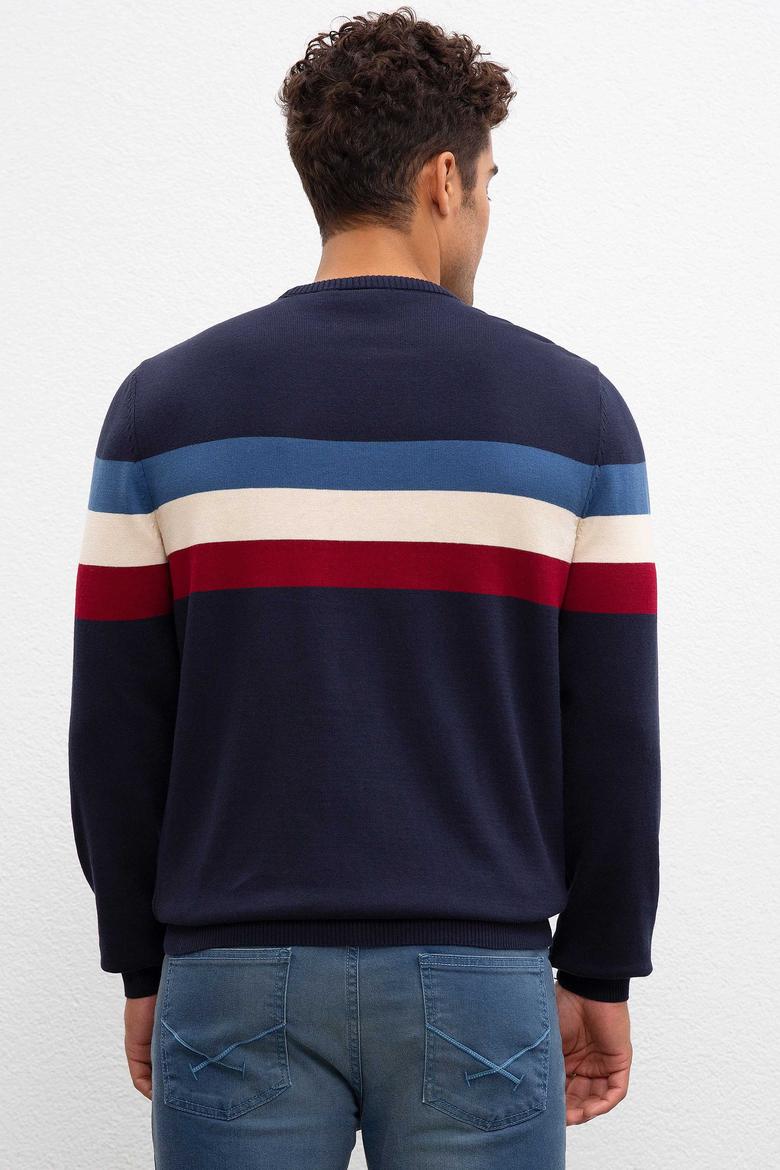 Erkek Lacivert Bisiklet Yaka Triko Kazak - 50212017009