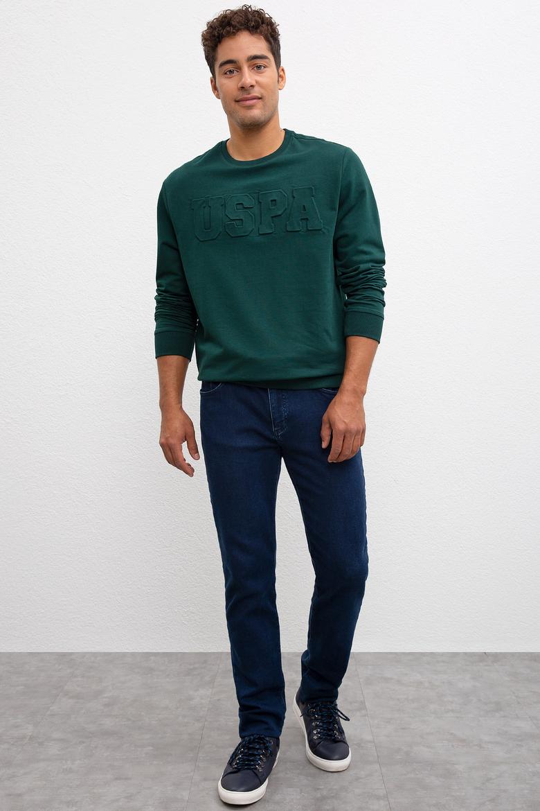 Erkek Koyu Yeşil Basic Sweatshirt - 50207326027