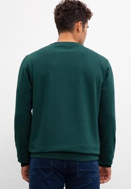 Erkek Koyu Yeşil Basic Sweatshirt - 50207326027