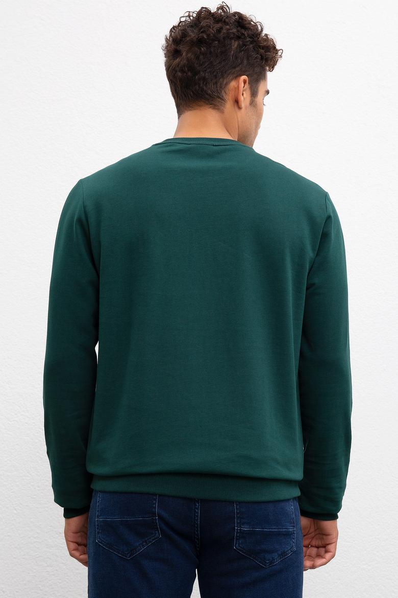 Erkek Koyu Yeşil Basic Sweatshirt - 50207326027