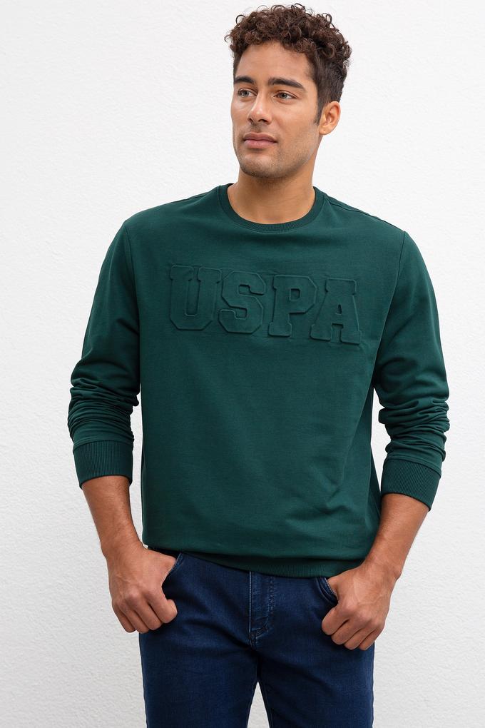 Erkek Koyu Yeşil Basic Sweatshirt