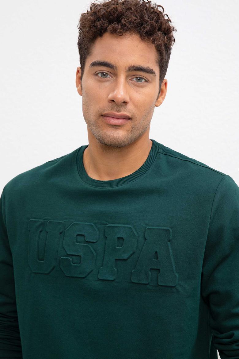 Erkek Koyu Yeşil Basic Sweatshirt - 50207326027