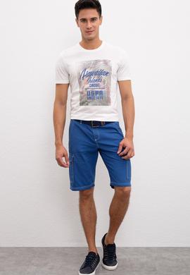 Beyaz Dokuma Bermuda Capri - 50186977096